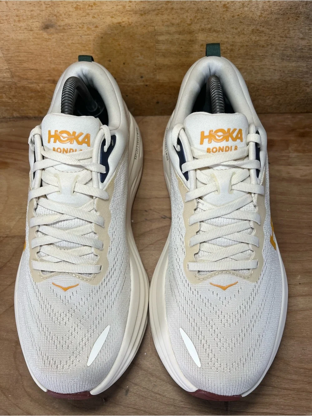 Hoka One One Bondi 8 Mens Size 9 Running Shoes Sneakers Oat Milk Alabaster - Picture 3 of 12